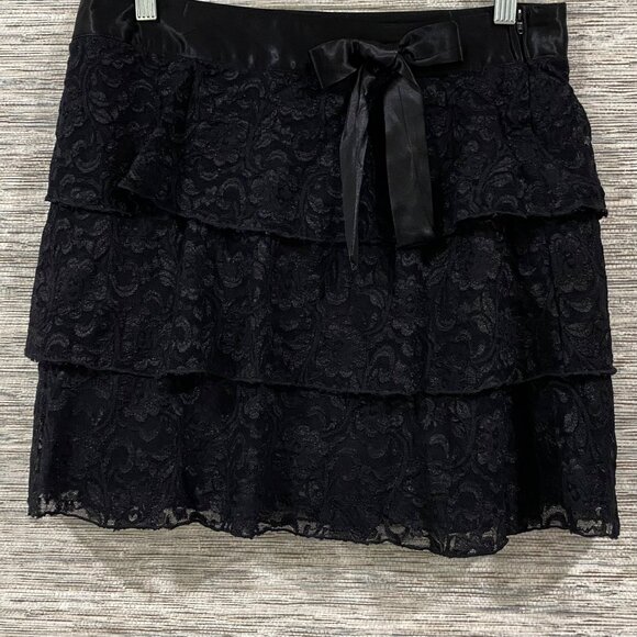 Candies Dresses & Skirts - 🖤Candies NWT  Y2K Black Lace Tiered Skirt M — Wednesday Addams Vibes 🖤 Back to